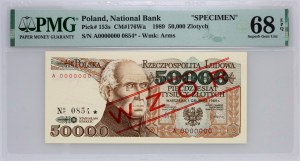 PRL, 50000 zlotých 1.12.1989, MODEL, č. 0854, série A