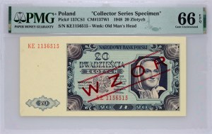 PRL, 20 zloty 1.07.1948, serie KE, MODELLO