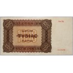 PRL, 1000 złotych 1945, rzadka zastępcza seria Dh