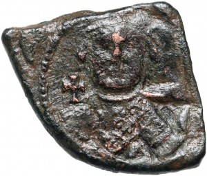 Byzanc, Leontius, 695-698, poloviční fólie, Konstantinopol