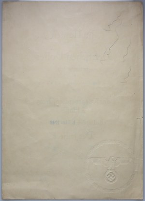 Deutschland, Drittes Reich, Urkunde zur Verleihung des Militärverdienstkreuzes 2. Klasse, 1942