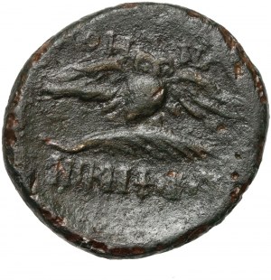 Řecko, Myzia, Pergamon 200-133 př. n. l., bronz, sova