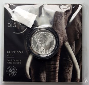 Sudafrica, 5 rand 2019, Elefante africano, serie 