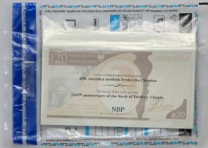III RP, 20 zloty 2009, set de 10 pièces, 200e anniversaire de Frédéric Chopin, série FC
