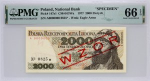 Volksrepublik Polen, 2000 PLN 1.05.1977, MODELL, Nr. 0825, Serie A