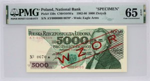 PRL, 5000 zlotých 1.06.1986, MODEL, č. 0670, séria AY