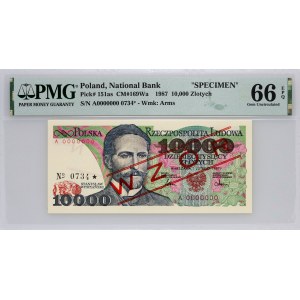 PRL, 10000 złotych 1.02.1987, WZÓR, No. 0734, seria A