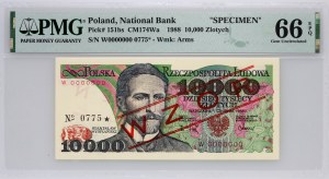 PRL, 10000 zlotých 1.12.1988, MODEL, č. 0775, séria W