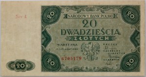 PRL, 20 zloty 15.07.1947, série A