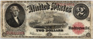 Spojené štáty americké, 2 doláre 1917, zákonné platidlo, séria D