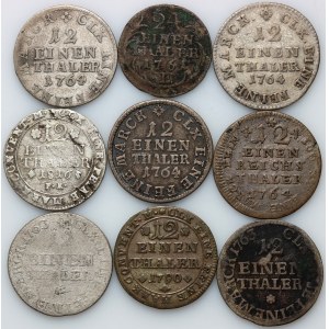Germany, set of coins from 1761-1816, (9 pieces)