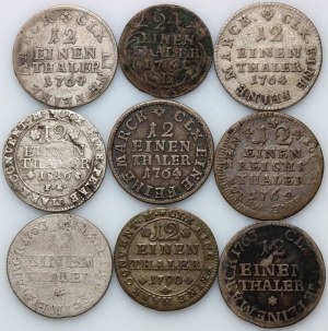 Německo, sada mincí 1761-1816, (9 kusů)