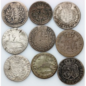 Germany, set of coins from 1761-1816, (9 pieces)