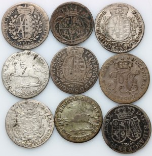Germania, set di monete 1761-1816, (9 pezzi)
