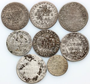 Germany, set of coins from 1691-1765, (8 pieces)