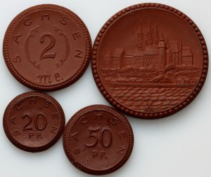 Niemcy, zestaw notgeldów ceramicznych, (4 sztuki)