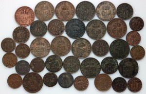 Niemcy, Prusy, zestaw monet z lat 1822-1875, (38 sztuk)