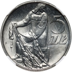 PRL, 5 złotych 1974, Rybak, 