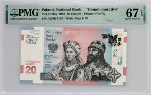 III RP, 20 zloty 2015, 1050e anniversaire du baptême de la Pologne, série AB