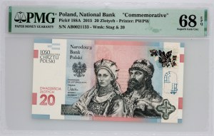 III RP, 20 zloty 2015, 1050° Anniversario del Battesimo della Polonia, serie AB