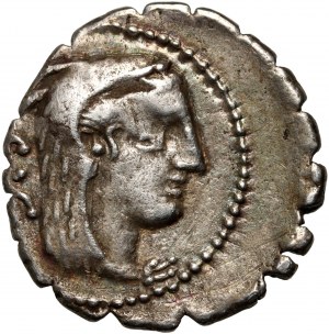 République romaine, L. Procilius 80 BC, denarius serratus, Rome