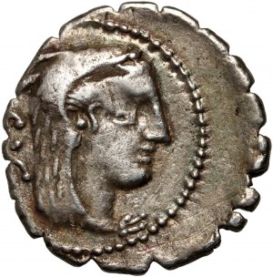 Römische Republik, L. Procilius 80 v. Chr., Denarius serratus, Rom