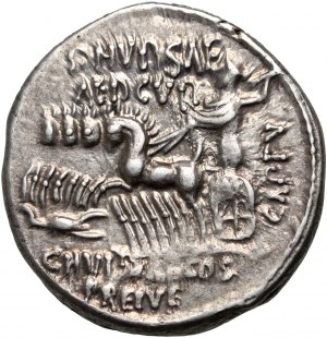 Římská republika, M. Aemilius Scaurus Pub. Plautius Hypsaeus 58 př. n. l., denár, Řím