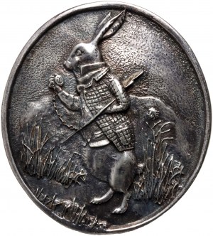 Henryk Winograd, broche avec l'image du lapin d'Alice au pays des merveilles, argent