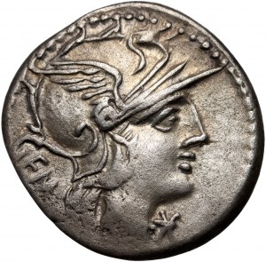 République romaine, M. Aburius Geminus 132 BC, denarius, Rome