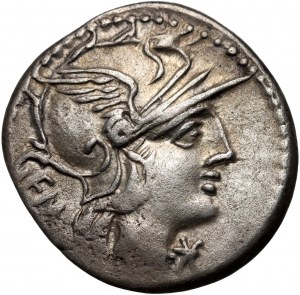 Rímska republika, M. Aburius Geminus 132 pred n. l., denár, Rím