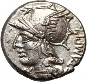 Repubblica Romana, M. Baebius Q.f. Tampilus 137 a.C., denario, Roma