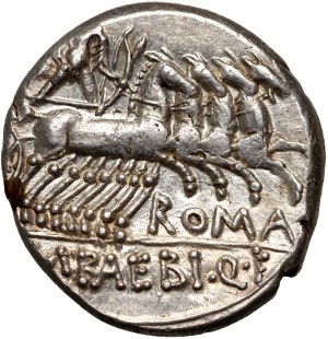 Římská republika, M. Baebius Q.f. Tampilus 137 př. n. l., denár, Řím