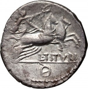 République romaine, L. Titurius L. f. Sabinus, denarius 89 BC, Rome
