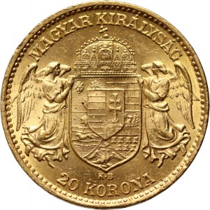 Maďarsko, František Josef I., 20 korun 1915 KB, Kremnica