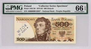 PRL, 500 Zloty 16.12.1974, MODELL, Nr. 0203, seltene Serie A