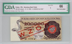 PRL, 200000 Zloty 1.12.1989, MODELL, Nr. 0386, Serie A