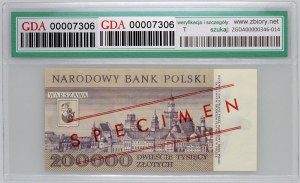 People's Republic of Poland, 200000 zloty 1.12.1989, MODEL, No. 0386, series A