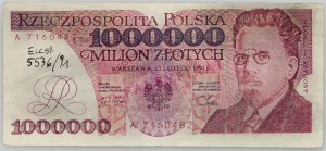 III RP, 1000000 złotych 15.02.1991, seria A, FALSYFIKAT
