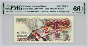 III RP, 2000000 PLN 14.08.1992 MODÈLE, No. 0909, Série B