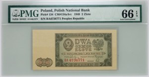 PRL, 2 zlotys 1.07.1948, série BA