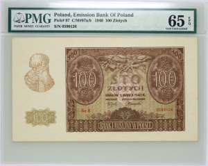 Amministrazione pubblica, 100 zloty 1.03.1940, serie B