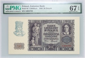 Allgemeiner Staat, 20 Zloty 1.03.1940, Serie A