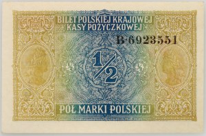 Generální ředitelství, 1/2 polské marky 9.12.1916, Generální, série B