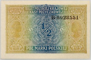 Generalgouvernement, 1/2 polnische Marke 9.12.1916, General, Serie B
