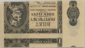 II RP, 1 złoty 1.10.1938, bez serii i numeratora, DESTRUKT