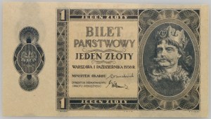 II RP, 1 zloty 1.10.1938, sans série ni chiffre, DESTRUKT