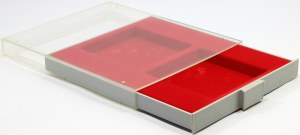 Lindner, d-Box Kassette mit Schublade und Einsatz für zwei quadratische Fächer