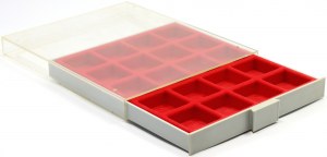 Lindner, d-Box cassette with drawer and insert for twenty square compartments