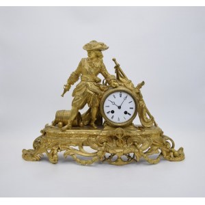 Mantel clock with figure of Jean Bart French naval commander, buccaneer