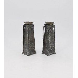 A pair of Art Nouveau candlesticks